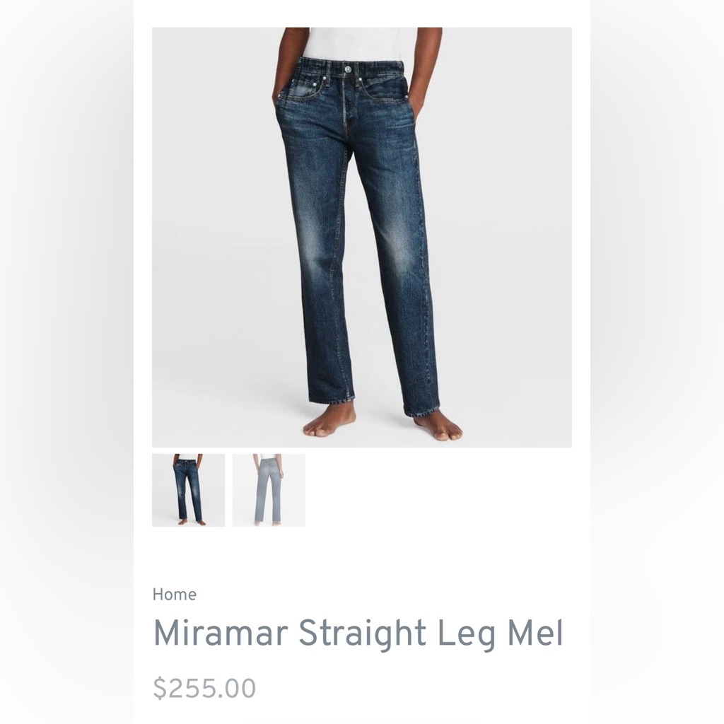 Rag & Bone Deep Blue Straight Jeans